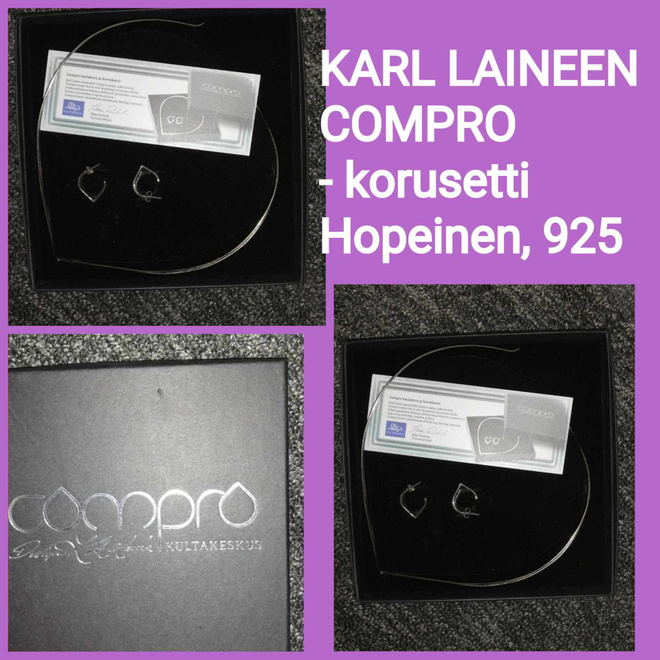 KARL LAINE hopeinen COMPRO -setti, rasia mukaan