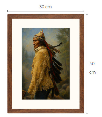 Uusi Intiaani art print kehystetty 30 cm x 40 cm