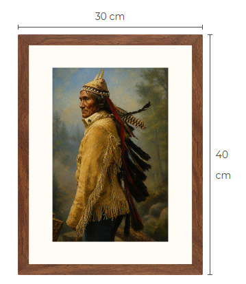 Uusi Intiaani art print kehystetty 30 cm x 40 cm