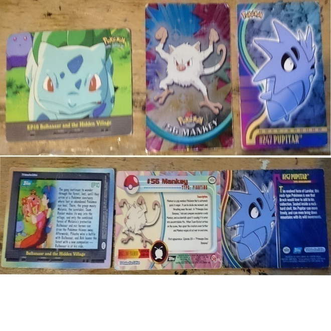 Ensimmäisiä Pokemon kortteja 90 luvun ja 2000 luvun välistä