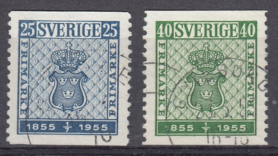 Ruotsi 1955 Fa 467A, 468 Ruotsin postimerkki 100 v.
