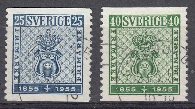 Ruotsi 1955 Fa 467A, 468 Ruotsin postimerkki 100 v.