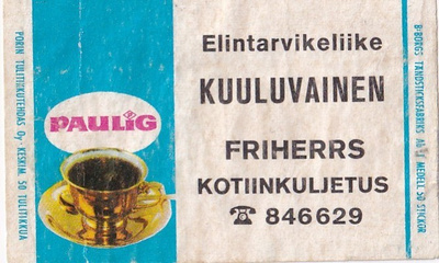 Friherrs, Kuuluvainen , Paulig    8/3