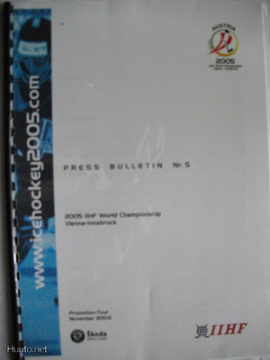 2005 IIHF World Championship - Press Bulletin Nr.5 (11.3)