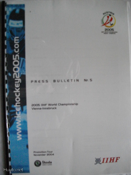2005 IIHF World Championship - Press Bulletin Nr.5 (11.3)