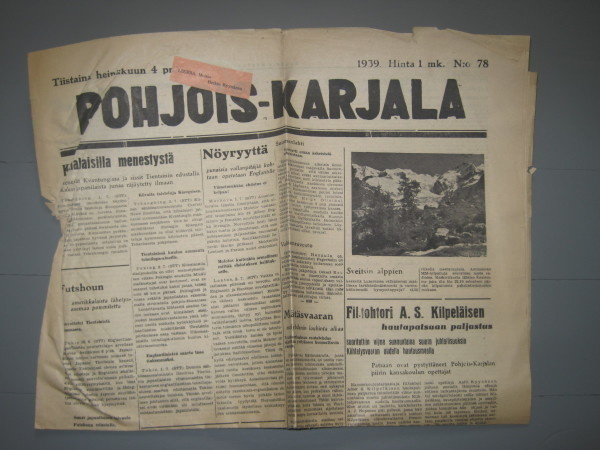 Sanomalehti : Pohjois-Karjala 4.7.1939 (IKL)