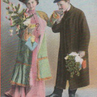 Pariskunta jouluna  - kulk v 1907 - kohopainettu - pikkukuva 1
