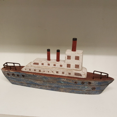 BOAT 35 X 7 X 17CM	(57 241)	(sea-123) puulaiva