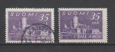 1949 35mk Olavinlinna-merkki leimaamattomana** ja leimattuna