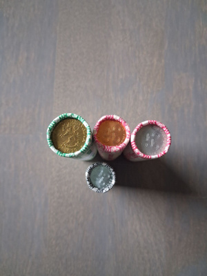 Rahapajan rullia 1p, 5p, 10p, penniä 1969-1980