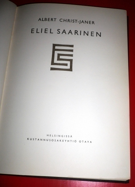 Albert Christ - Janer : Eliel Saarinen  1951 1.p.