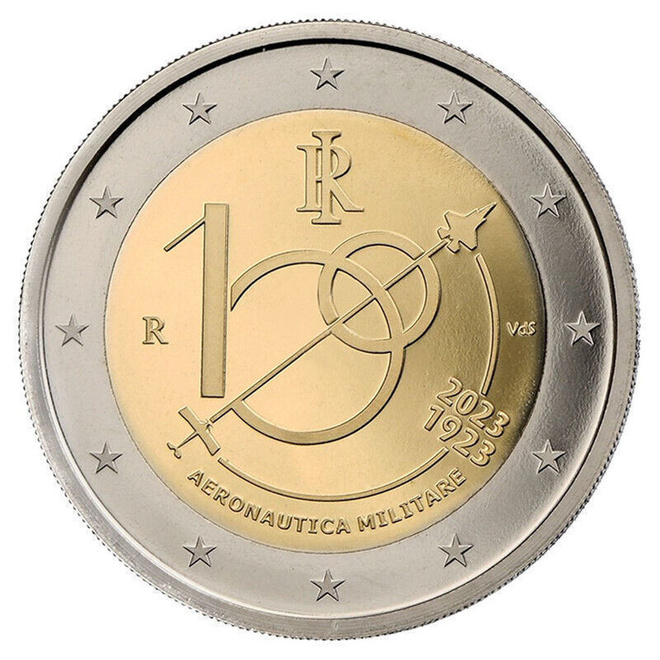 Italia 2023 2 euro CC Ilmavoimat 100v unc