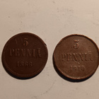 5 penniset 1866 ja 1910 - pikkukuva 1