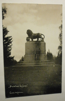 Parola, leijonapatsas, mv valokuvapk (T. Mäkinen), p. 1935