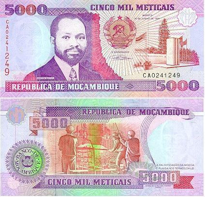 Mozambique 5000 Meticais v.1991 (P-136) UNC