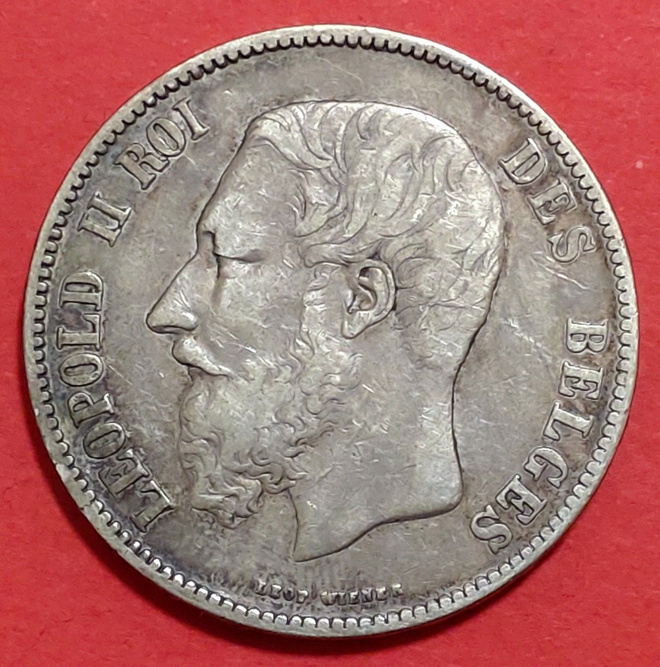 Belgia 5 Francs 1870 paino 24,75 g. (KD6)
