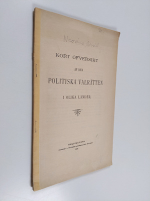 Arvid Neovius : Kort öfversikt af den politiska valrätten...