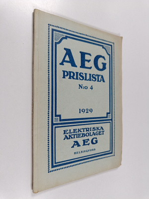 AEG prislista n:o 4 1929