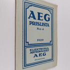 AEG prislista n:o 4 1929 - pikkukuva 1