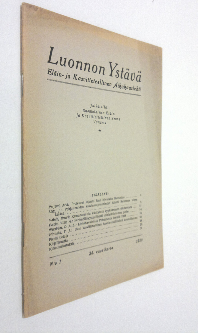 Luonnon ystävä n:o 1/1930