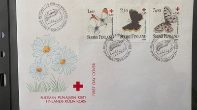 Punainen Risti 1986 - perhosia FDC