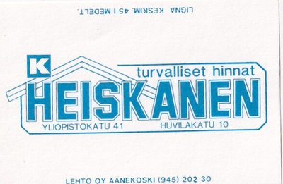 Heiskanen. Kesko, Turvalliset hinnat , s74
