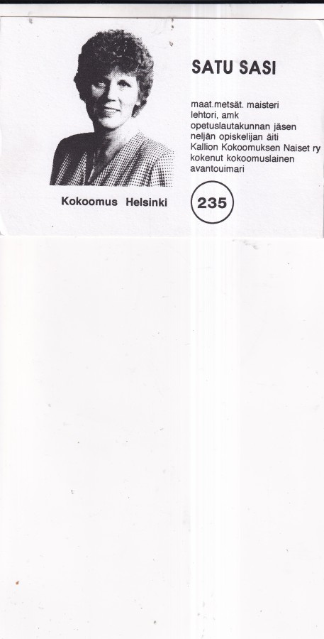 Helsinki, Satu Sasi, Kokoomus 235 b669