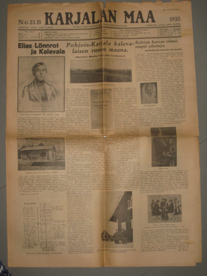Sanomalehti  Karjalan Maa 28.2.1935