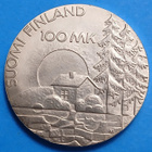 Hopeinen juhlaraha 100 mk sotainvalidit 1990. - pikkukuva 1