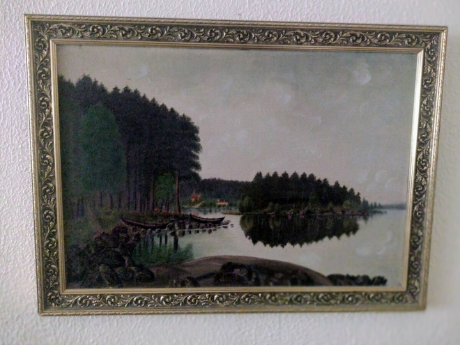 Öljyvärimaalaus Itkonniemeltä Kuopiosta 1920 luvulta