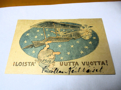 Iloista Uutta Vuotta 1919-1920 Kärkkäälän leimaus