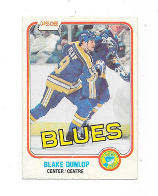 1981-82 OPC #293 Blake Dunlop , St Louis Blues