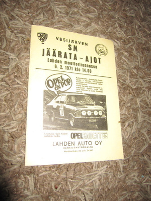 VESIJÄRVEN  SM JÄÄRATA-AJOT LUETTELO v 1971
