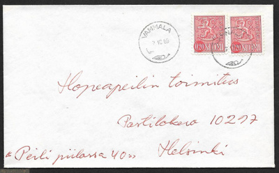 Postilähetys - Yl.m. 0,20 (LAPE 2x557) Vammala 7.10.69