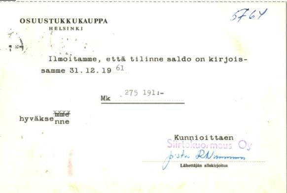 FIRMAKORTTI TORNIO SIIRTOKUORMAUS