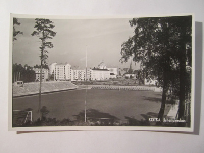 VANHA Postikortti Kotka Stadion 1950-l Alkup.Mallikappale