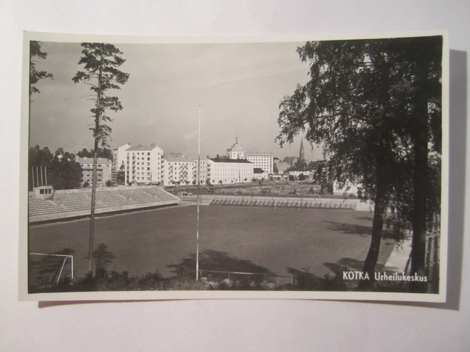 VANHA Postikortti Kotka Stadion 1950-l Alkup.Mallikappale