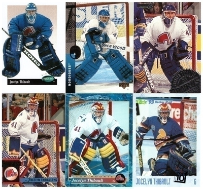 6 x Maalivahti JOCELYN THIBAULT Nordiques mm. Rookie