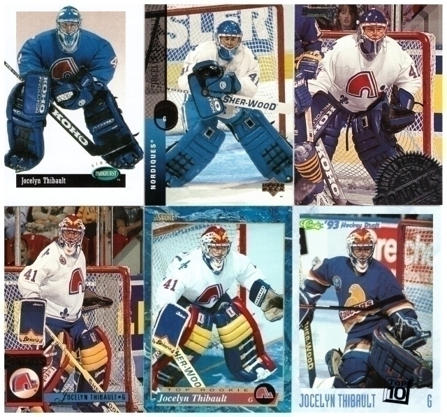 6 x Maalivahti JOCELYN THIBAULT Nordiques mm. Rookie