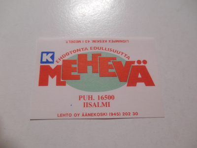 TT Etiketti K-Mehevä Iisalmi