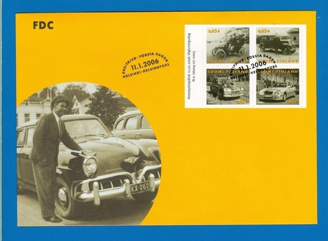 FDC–Taksiliikenne:1905,1929,1957,1980 11.1.2006 L.1764-7