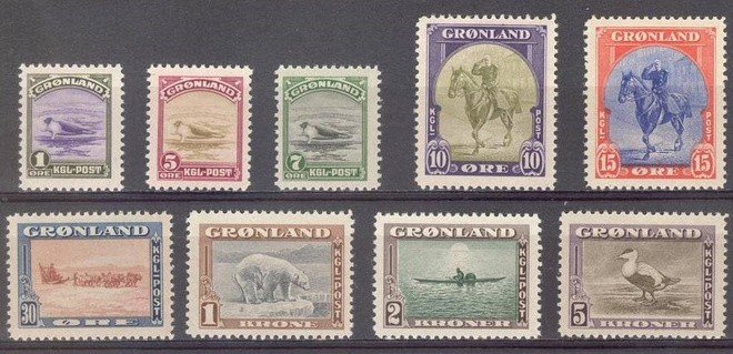 (S0296) GREENLAND, 1945 (Definitives). Mi ## 8-16. MNH**