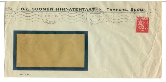 Tampere,  v. 1939  firmakuori kotiseutukeräilijälle