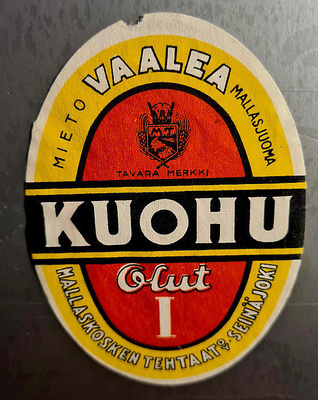Mallaskoski Vaalea Kuohu I Olut - etiketti