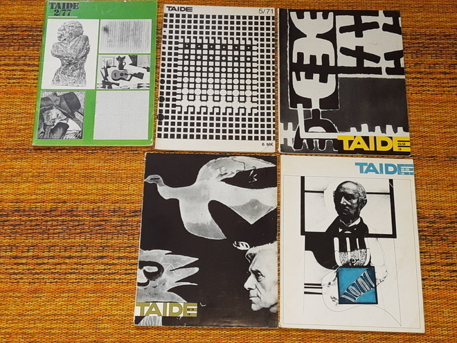 Taide lehti 4kpl 1962-1977  Helge Riskula ,  Jukka Mäkelä ..