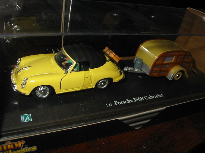 Schuko JuniorLine 1/43 Porsche 356 ja vaunu MIB
