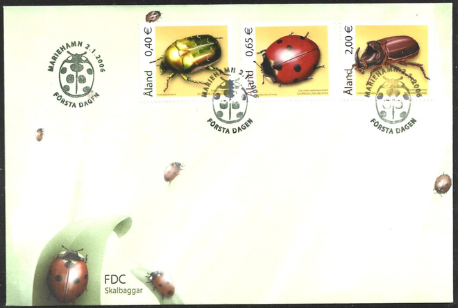 FDC Åland 2006 Kovakuoriaisia  LaPe ÅL 259-261