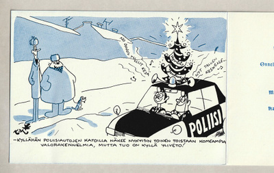 Poliisin Tuki ry:n vanha joulukortti