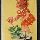 Vanha kortti, pikkuneiti ja kukat, v. 1941 - pikkukuva 2