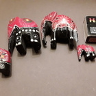 5 x KÄSINMAALATTUJA MINIATYYRI NORSUJA / ELEFANTTEJA .INTIA - pikkukuva 5